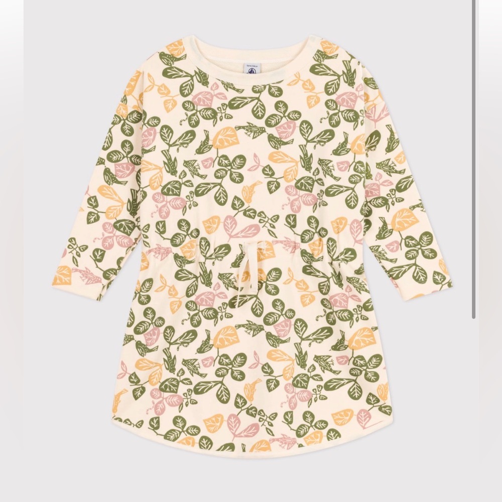 Petit Bateau Floral Long Sleeve Sweater Dress